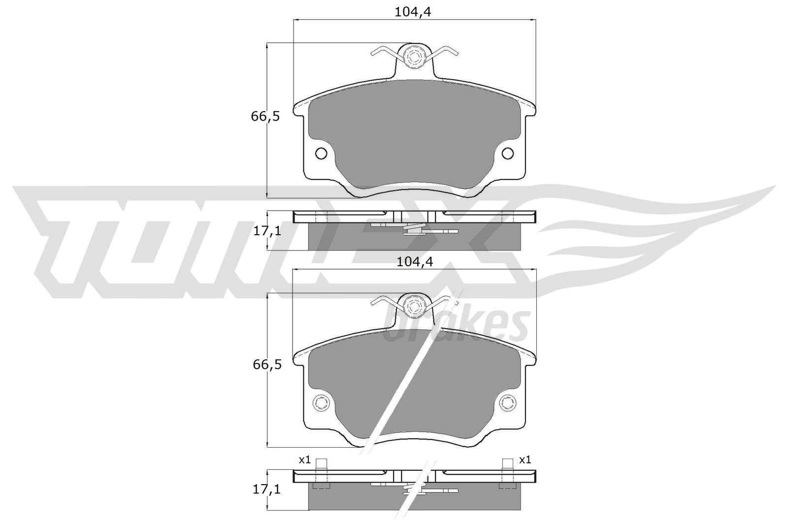 Obrázok Sada brzdových platničiek kotúčovej brzdy TOMEX Brakes  TX1073